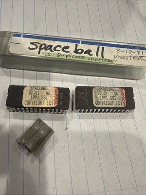 Spaceball V2.01 A6 1991 SSI Arcade Pinball ROM EPROM 27C256K MASTER Pair