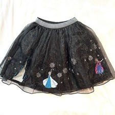 Hanna Andersson Disney Frozen Black Sparkle Tulle Skirt Girls 5 Elsa Anna Olaf