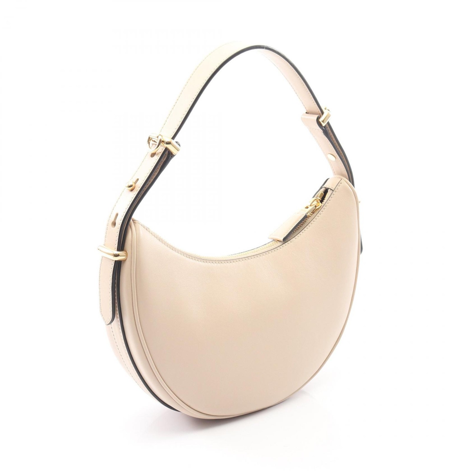 PRADA SOFT CALF Arque shoulder crossbody Handbag 1BC194 leather Beige Used Women thumbnail 2