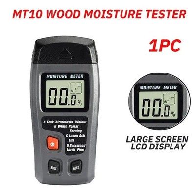 1 Stück MT10 Hygrometer genau großes LCD Display Holz Feuchtigkeitstester Digital Wand