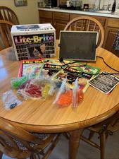 Vintage Lite Brite Working Bulb Papers Pegs Instructions In Original Box Refills