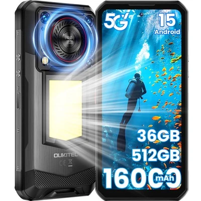 2025 OUKITEL WP56 5G Outdoor Smartphone 36GB+512GB Android 15 Outdoor Handy NFC