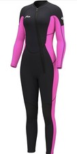 Hevto Women Long Sleeve Wetsuit 3/2mm Neoprene Black Pink Size 12S NWT