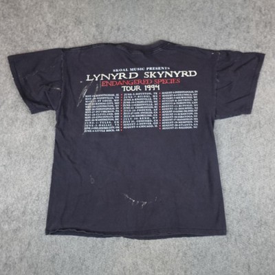 Vintage Lynyrd Skynyrd Shirt Mens XL Black Endangered Species Tour 