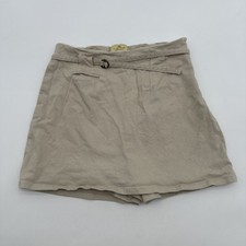 Limited America Skorts Girls Size 8 Beige Solid Zip Italy   22921
