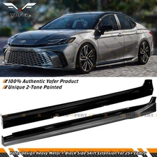 For 25-26 Toyota Camry 9th Yofer Heavy Metal Black 2 Tone Side Skirt Extension