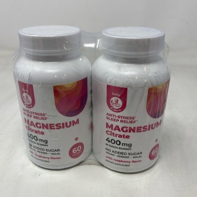 Dr. Moritz Magnesium Citrate 400mg Gummies 60ct x2 Raspberry 02/2027