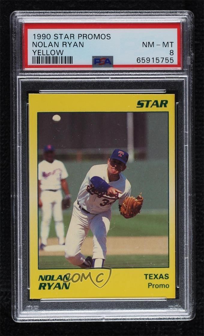 1990 Star Nolan Ryan Promos Nolan Ryan (Yellow) PSA 8 HOF dd2