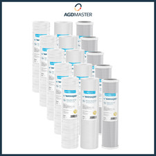 Set 15x Wasserfilter 10": 5x String-Filter, 5x Schaumstofffilter, 5x Aktivkohle