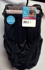S/5 Vanity Fair Radiant UNDERSHAPERS Hi-Cut 3-Pk Walnut, Sheer, Midnight Black