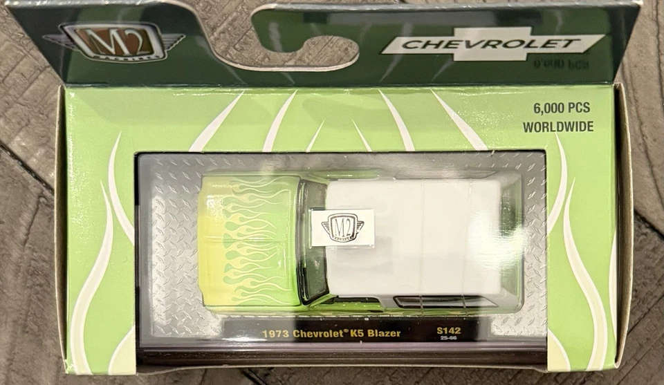 M2 Machines Cube 1973 Chevrolet K5 Blazer S142 25-66 Green With Flames 6000 PCS - Image 3 of 4