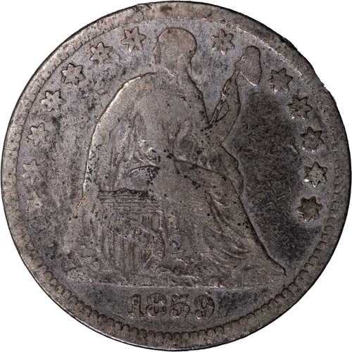 1859 5c Seated Liberty Half Dime ~ VG Details
