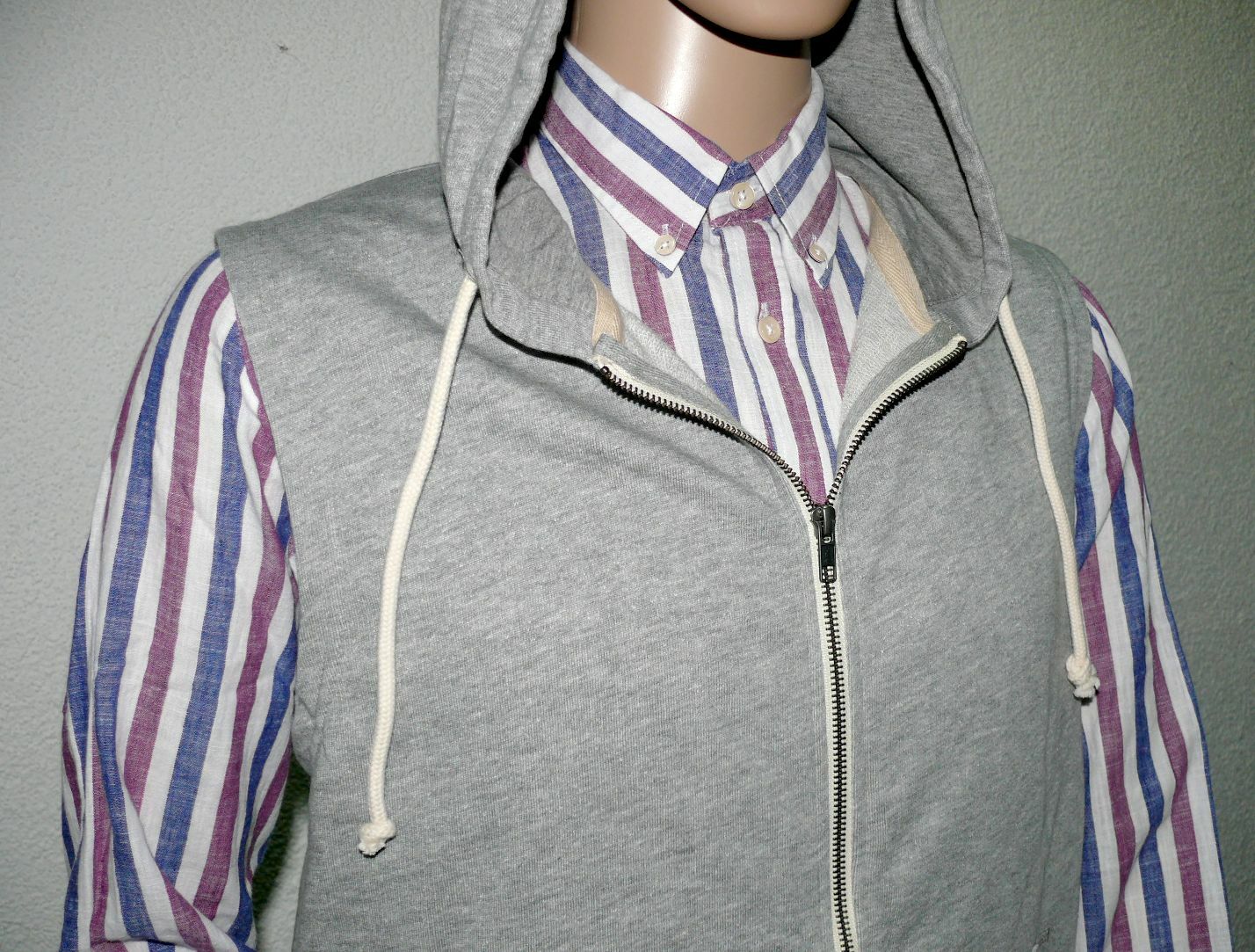 Jack Jones 12136624 JOR RECYCLE ZIP Weste Sweat Hood Kapuzen Pullover L Grau