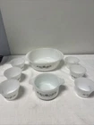 Vintage 1950s Pyrex Brown Daisy Milk Glass Set Of 5 Dishes