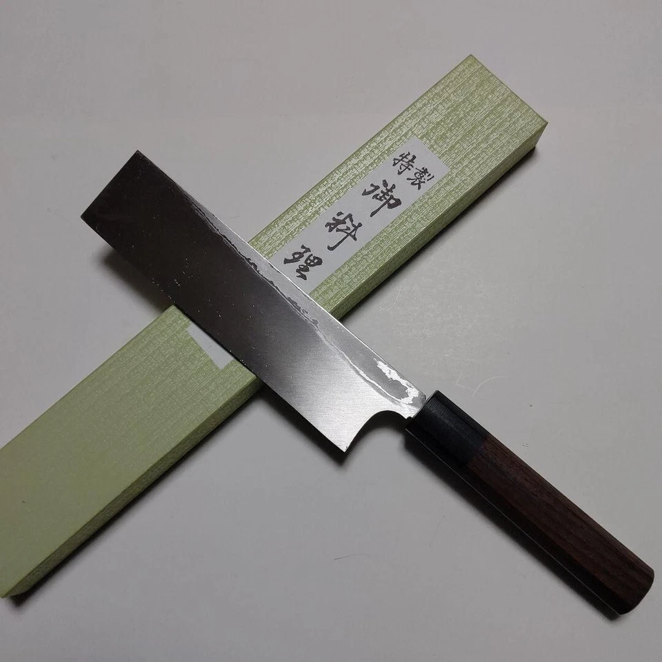 Cuchillo de un solo filo cuadrado hoja delgada, hecho por Hideo Kitaoka Foto 4 de 4