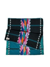 Royal Terry Vintage 1980s Beach Bath Towel Bright Teal Blue Retro Rare Aztec