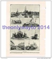 Floating Docks, Book Illustration (Print), c1907