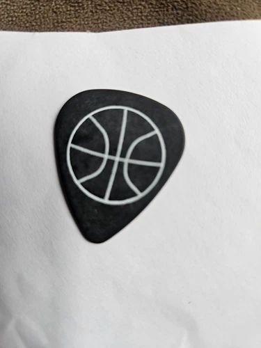 Image: https://i.ebayimg.com/images/g/ZzgAAOSwDqhoTvnd/s-l500.webp Pearl Jam pick Jeff Ament Pick Black BasketballRat pick - Picture 1 of 2