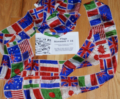 Flag Streamer --15 footer! (4 in x 15 Ft)--- fun, colorful production item  TMGS