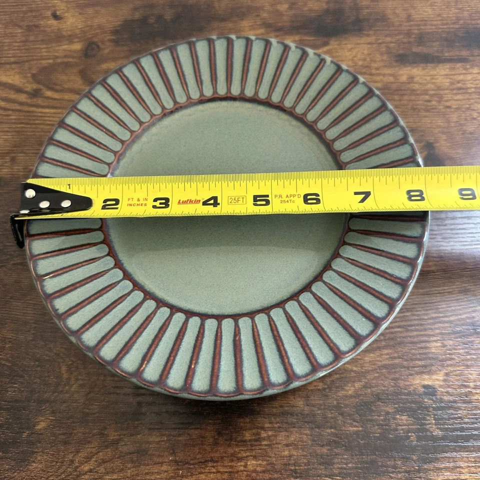 Tabletops Gallery Monroe Sage Green Stoneware Salad Plate Lot Of 4 - Image 4 of 4