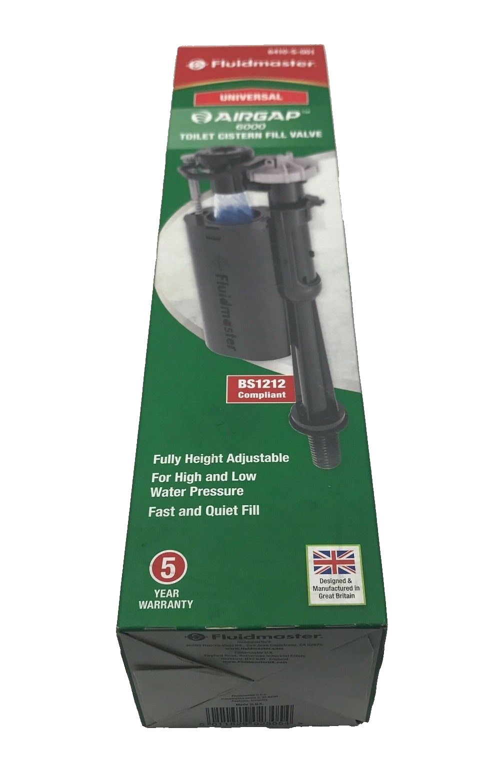 Fluidmaster AIRGAP 6000 Adjustable 1/2"" Bottom Entry Fill Valve 6410-S-001