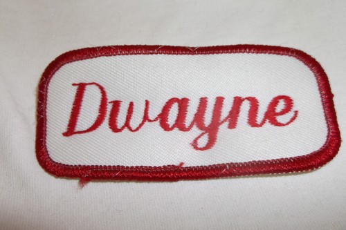DWAYNE USED EMBROIDERED VINTAGE SEW ON NAME PATCH TAGS ASSORTED COLORS