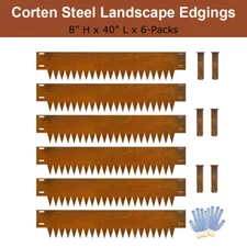8"H x 42.5"L Corten Steel Landscape Edges Metal Garden Edging Lawn Borders 20FT