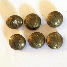 Irish  Army Irish Volunteer IV 6 X Old Buttons BRASS Small  size