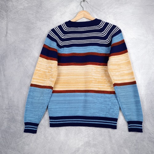 Vintage Southwestern Sweater Boys Large Blue Brown Retro Mod Acrylic 90s - Picture 13 of 17