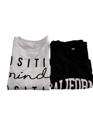 Positive Vibes Graphic Tee & California West Coast T-Shirt Set XL Bundle Black