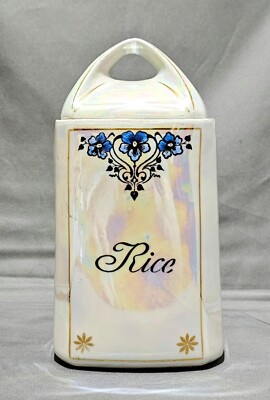 Antique Pearl Luster Lustre Ceramic Rice Canister M. Rosenbaum & Sons Bavaria