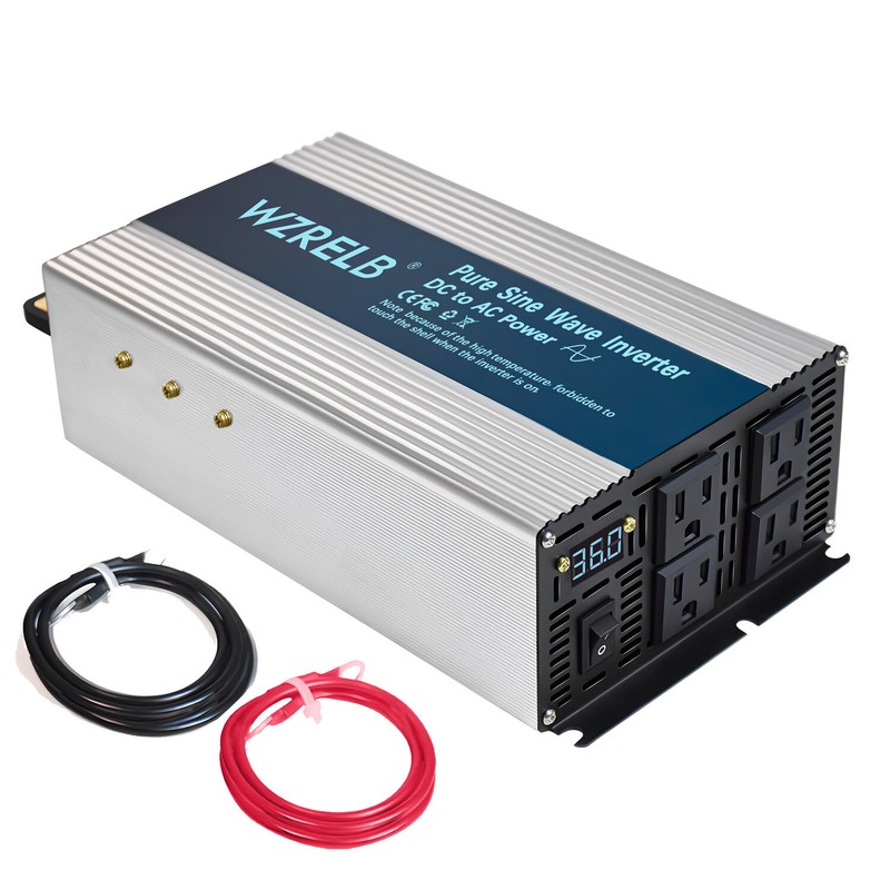 1800W Pure Sine Wave Inverter Power 36V to 120V Converter Car Truck Camp Home RV