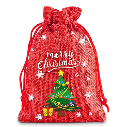 12X Christmas Sacks Drawstring Wrapping Gift Bags Candy Bags Party Storage Pouch - Picture 6 of 12