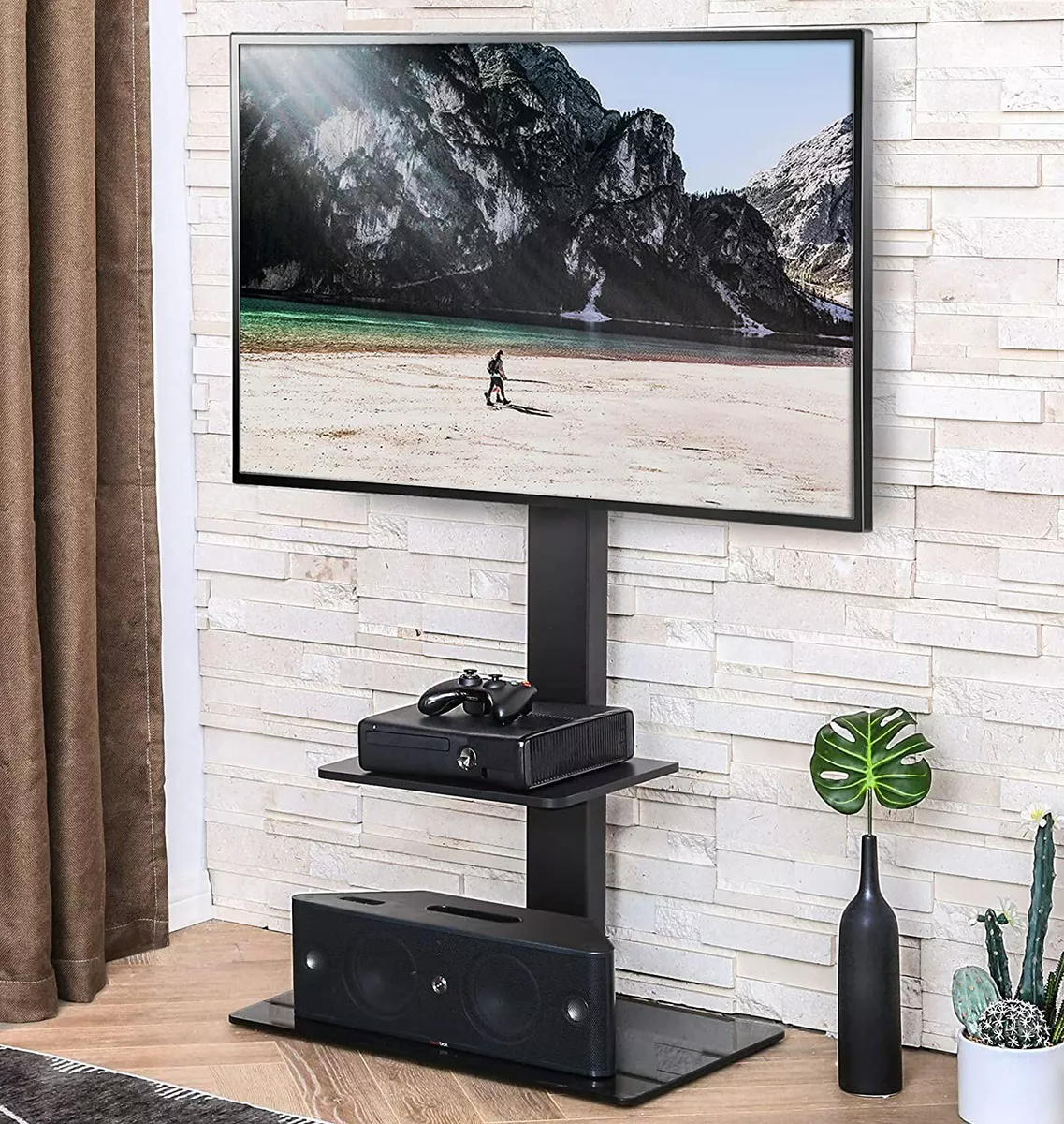 Corner tv stand with on sale swivel mount
