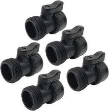 Garden Hose Shut off Valve Plastic 5 Pack 3/4'' Thread Connector Coupling