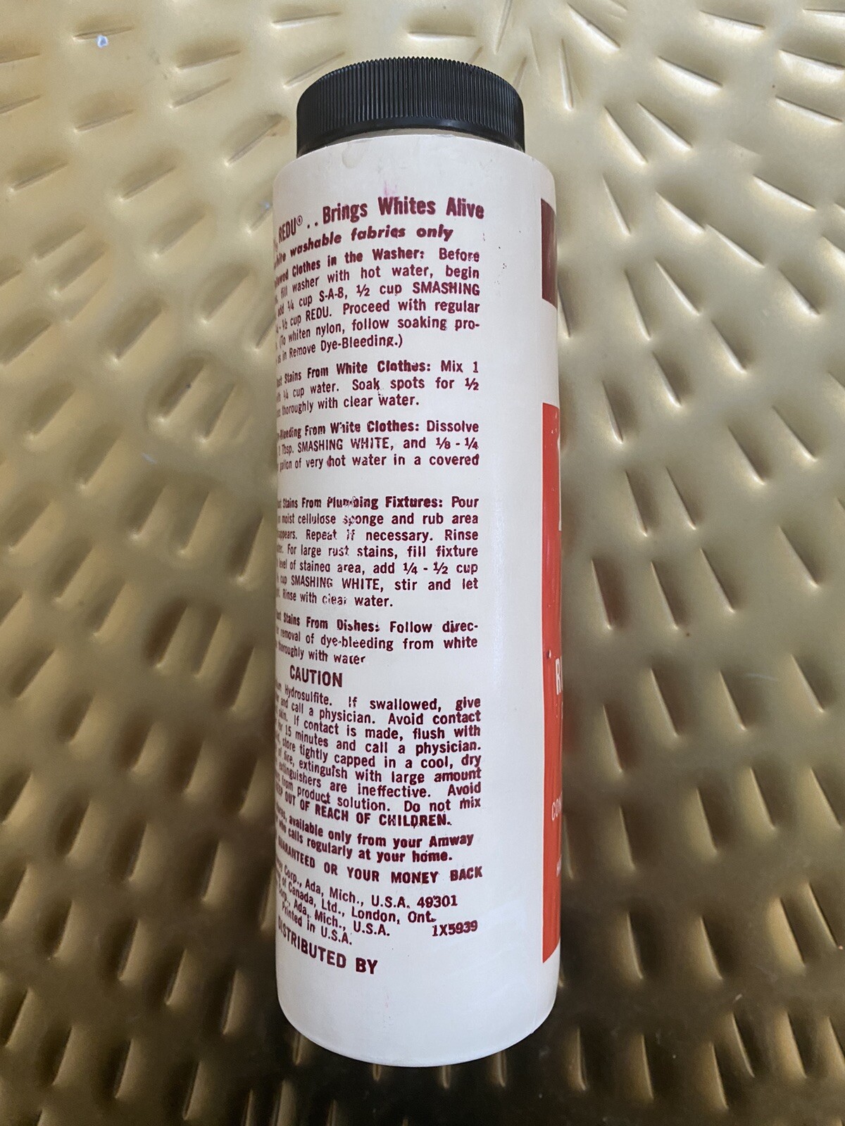 Amway Redu Rust Stain Remover Yellowing with SA8 Weight 12 Oz. 1971