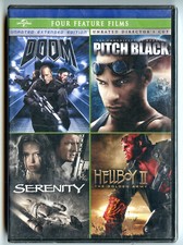 4- Feature Films DVD Doom Pitch Black Serenity Hellboy II The Golden Army