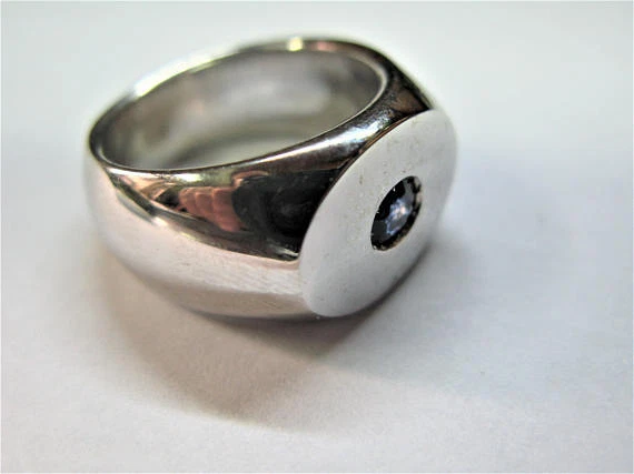 ANELLO FASCIA UOMO DONNA ZAFFIRO NATURALE TAGLIO OVALE LAVORAZIONE ARTIGIANA - Immagine 3 di 4