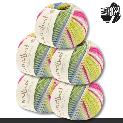 Lana Grossa 5 x 100 g Landlust die Sockenwolle 4-fädig Stricken Garn 34 Farben - Bild 17 von 103