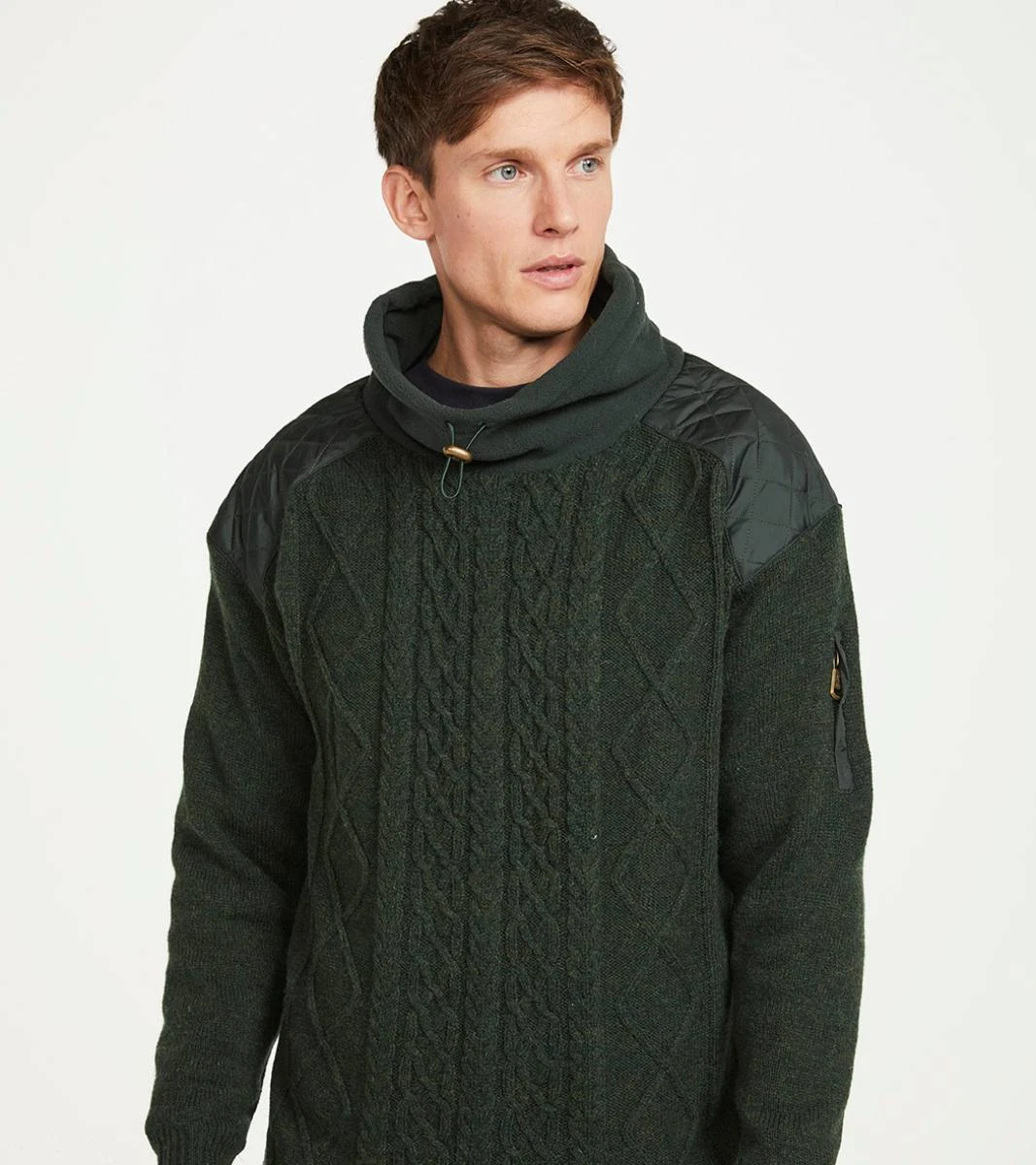 Men’s Irish Cowlneck Pullover Fern Green Sweater