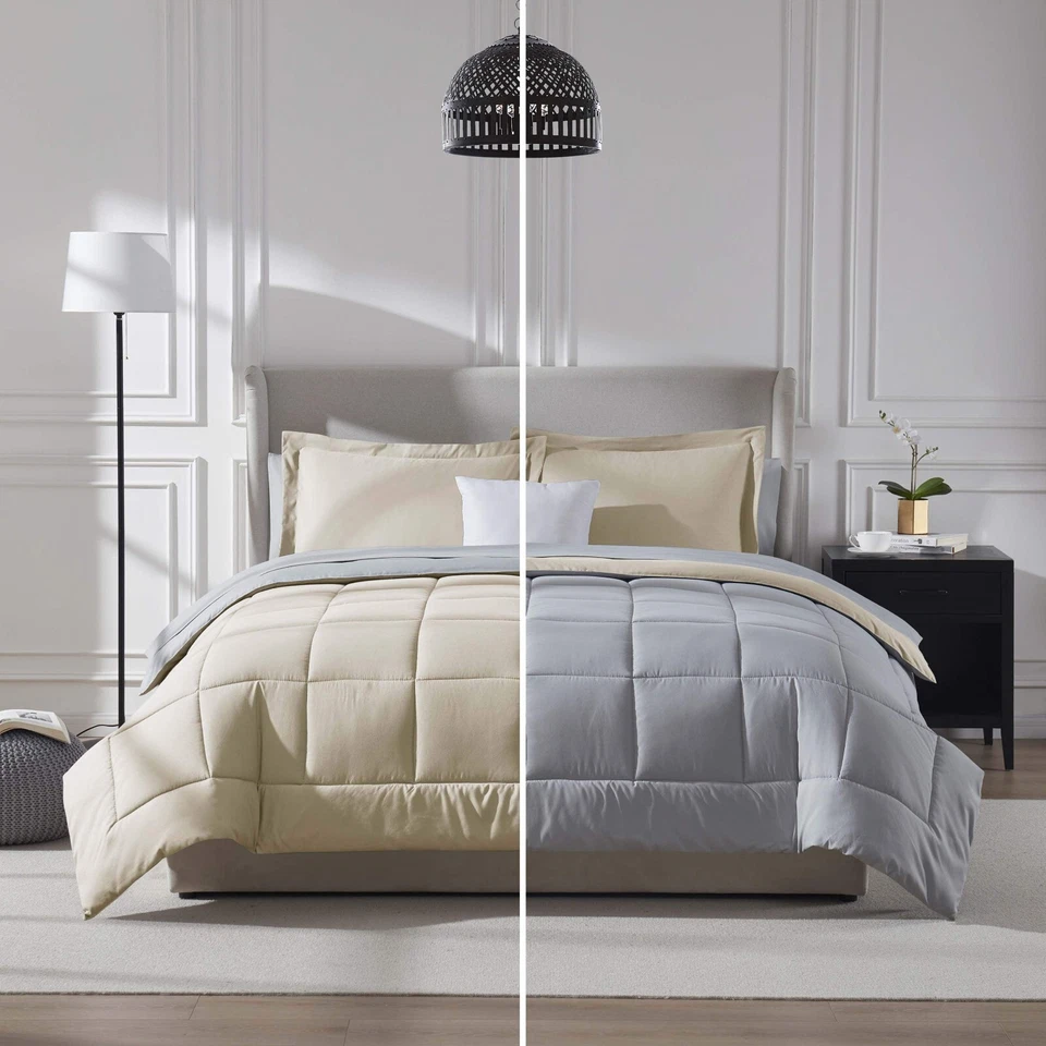 Cama reversible en bolsa de 7 piezas, juego de edredón de microfibra, ligero y transpirable Foto 4 de 4