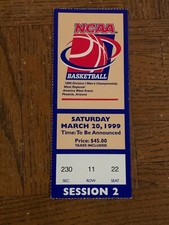 1999 NCAA Tournament Basketball Ticket West Finals UConn v Gonzaga