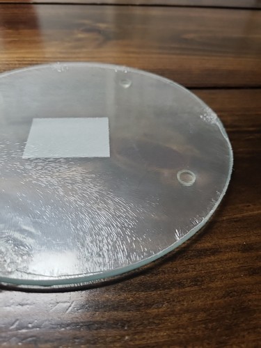 Round Glass Cutting Board / Trivet Clear Textured Tempered 7.75" Rubber Feet New - Picture 3 of 7