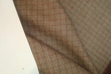 2.69 yds UK Wool  Flannel Fabric Jacket Suiting 9 oz Gray Cinnamon Check 97" BTP