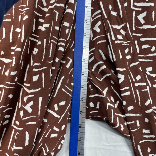 Alfani Wide Leg Pants Womens size XXL Brown Geometric Pull On New Elastic Waist - Bild 7 von 9