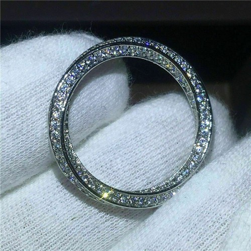 Women Wedding 925 Silver Rings Emerald Cut Cubic Zirconia Ring Sz 6-10
