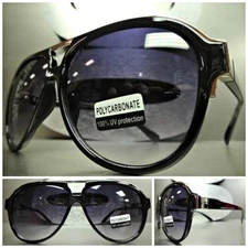Men's Women CLASSIC VINTAGE RETRO Style SUN GLASSES SHADES Black & Silver Frame