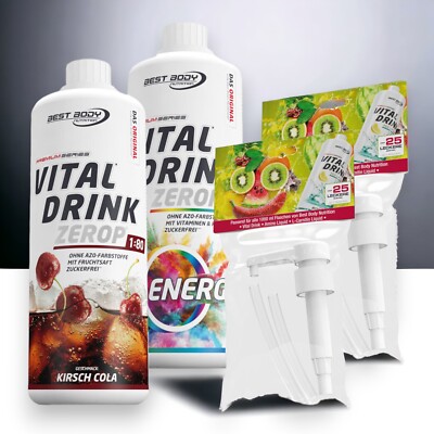 Best Body Low Carb Vital Drink 2 x 1 Liter Getränkesirup + 2 Pumpen 15,25  /L
