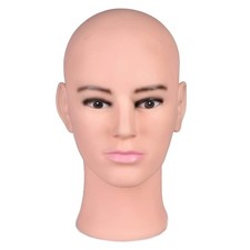 Male Bald Mannequin Head 11.2" Height 22" Circumference - Wig Making Display