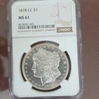 Morgan Dollar 1878 Carson City NGC MS61 $1 Silver Coin KM#110